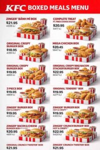 kfc menu with prices deals